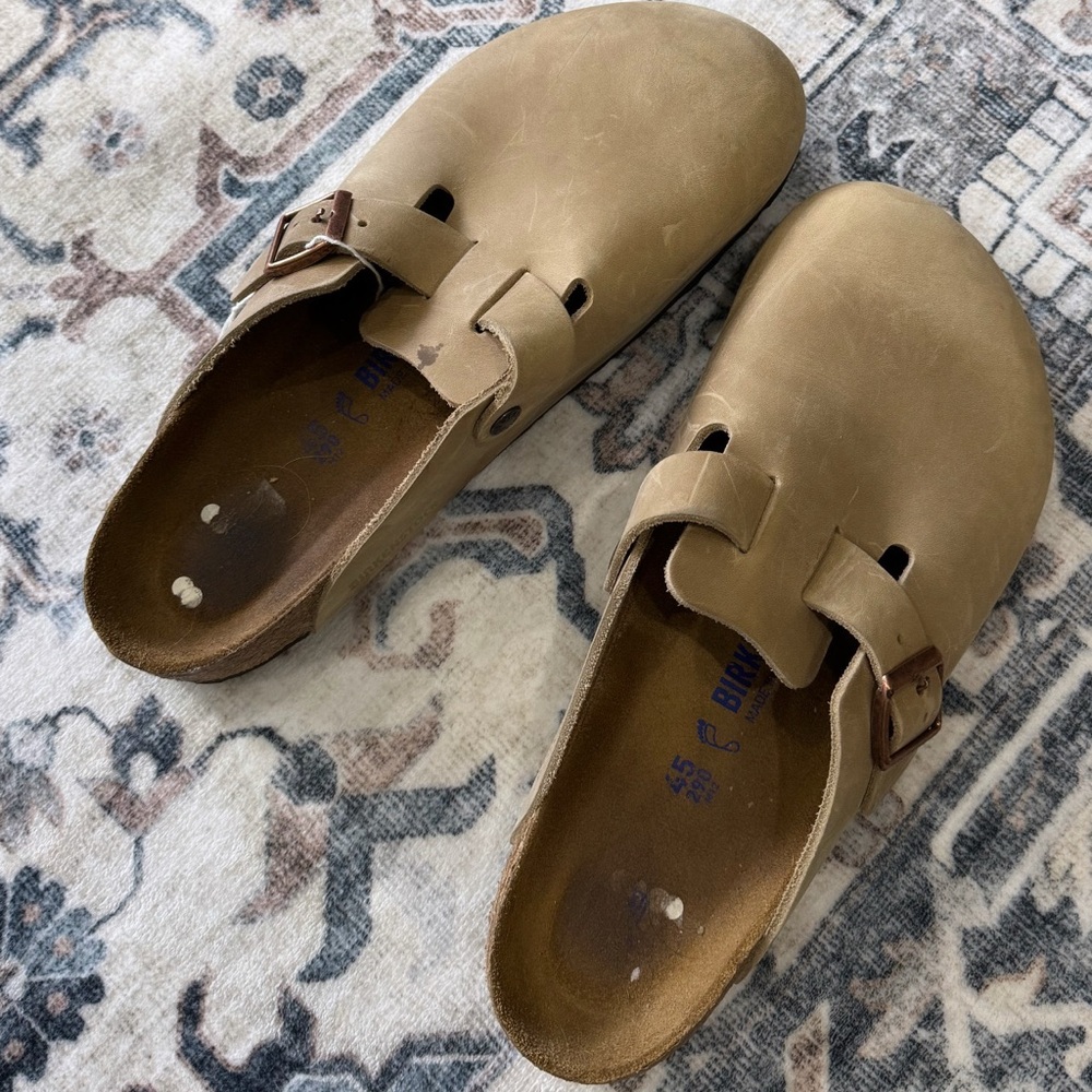Birkenstocks Tan Slip-On Clogs